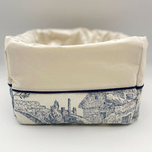 Charger l'image dans la galerie, Panier de rangement Toile de jouy marine