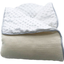 Charger l'image dans la galerie, Couverture bébé personnalisée double gaze crème biais argent