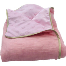 Charger l'image dans la galerie, Couverture bébé personnalisée double gaze Nude biais doré