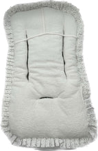 Charger l'image dans la galerie, Matelas poussette réversible personnalisé double gaze kaki fronce silver stars