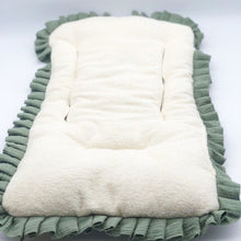 Charger l'image dans la galerie, Matelas poussette réversible personnalisé Jungle fronce double gaze kaki