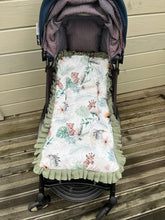 Charger l'image dans la galerie, Matelas poussette réversible personnalisé Jungle fronce double gaze kaki