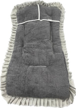 Charger l'image dans la galerie, Matelas poussette réversible personnalisé pailleté argent avec fronce