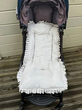 Charger l'image dans la galerie, Matelas poussette réversible personnalisé pailleté argent avec fronce