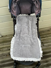 Charger l'image dans la galerie, Matelas poussette réversible personnalisé pailleté argent avec fronce