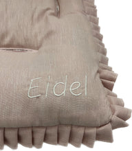 Charger l'image dans la galerie, Matelas poussette réversible personnalisé pailleté rose avec fronce