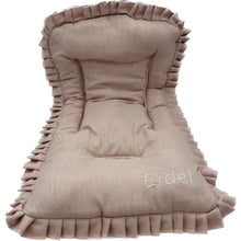 Charger l'image dans la galerie, Matelas poussette réversible personnalisé pailleté rose avec fronce