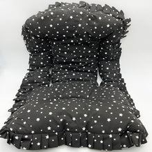 Charger l'image dans la galerie, Matelas poussette réversible personnalisé Stars noir avec fronce