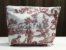 Charger l'image dans la galerie, Trousse de toilette personnalisée Toile de jouy bordeaux