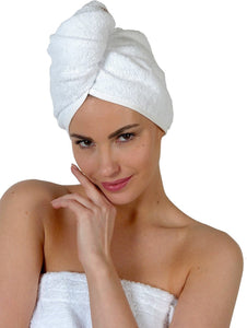 Bonnet turban après bain