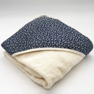 Cape de bain personnalisée Fleurie marine