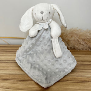 Doudou personnalisé lapin gris