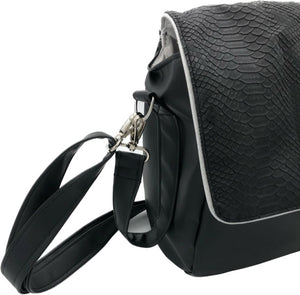 Sac à langer personnalisé Croco noir & simili