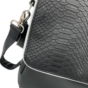 Sac à langer personnalisé Croco noir & simili