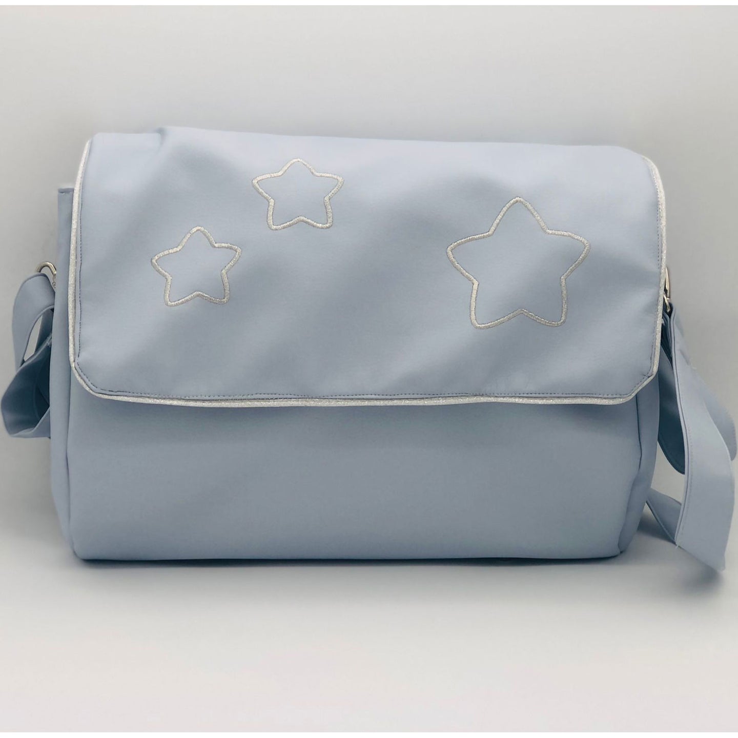 Sac à langer personnalisé Simili cuir bleu ciel