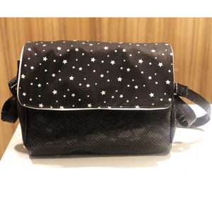 Sac à langer personnalisé Stars croco noir