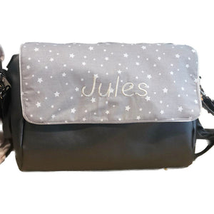 Sac à langer personnalisé Star gris