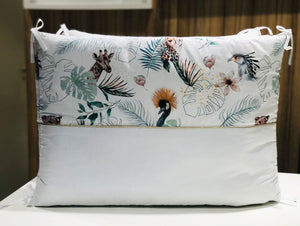 Tour de lit bébé Jungle percale de coton blanche