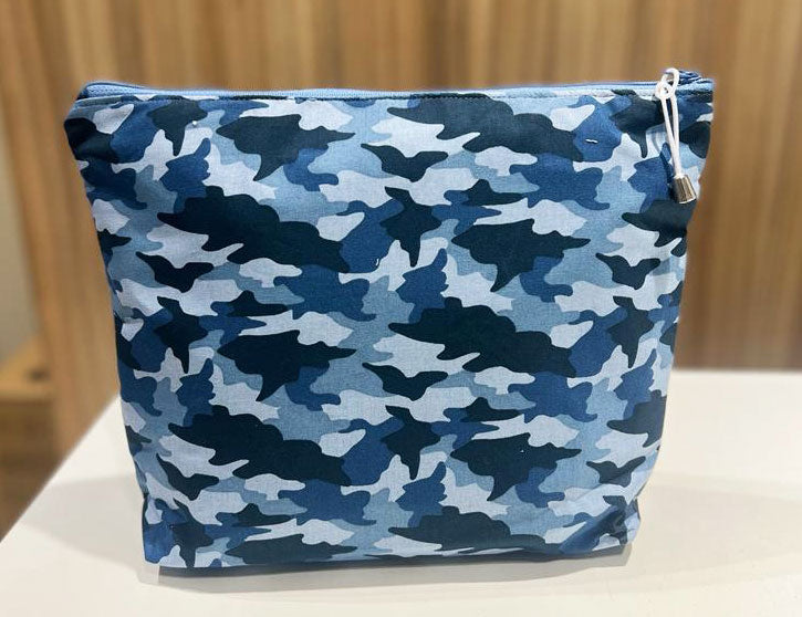 Trousse de toilette personnalisée Camouflage bleu