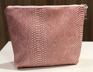 Trousse de toilette personnalisée Croco rose