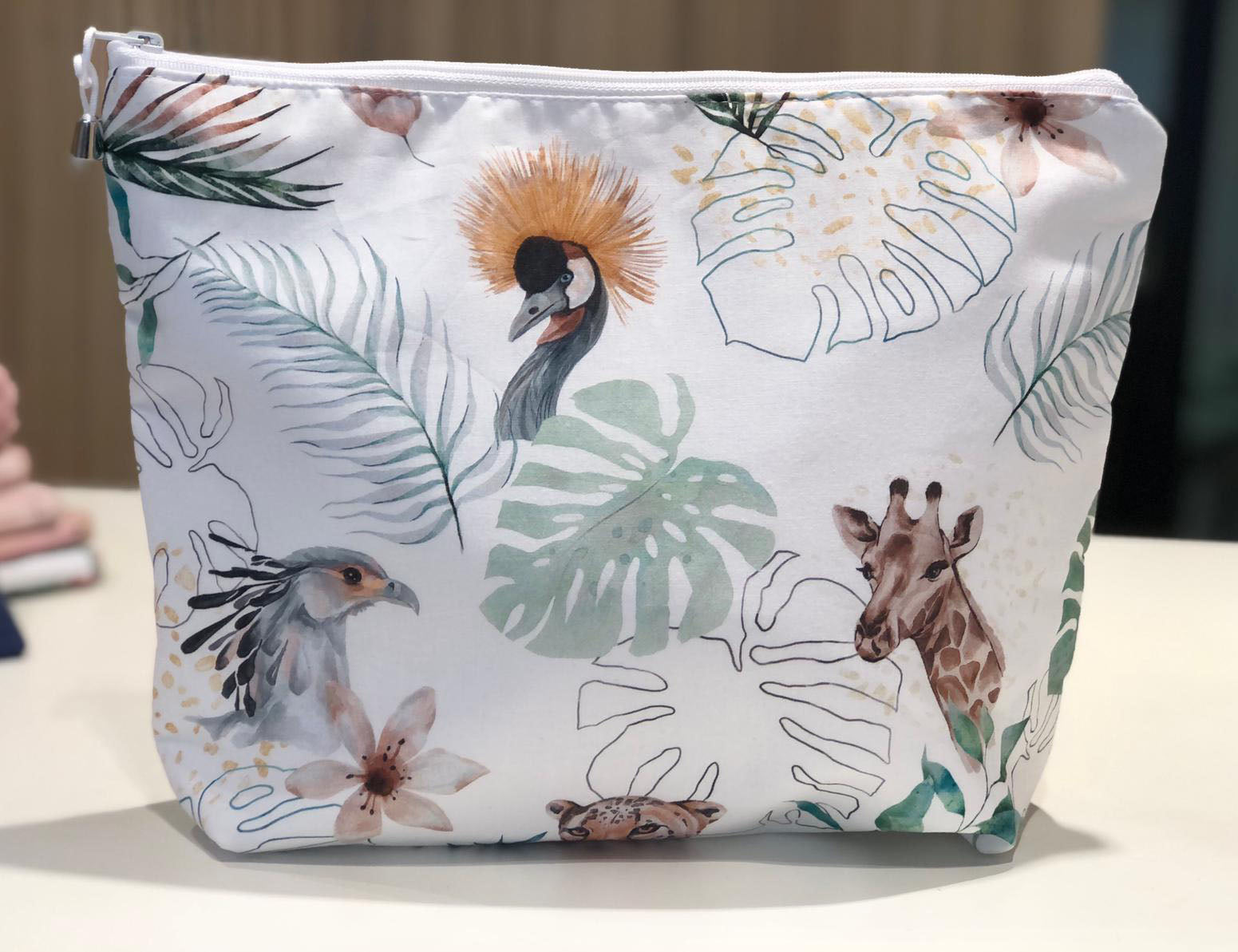 Trousse de toilette L'éveil de la jungle minky caramel - L ATELIER